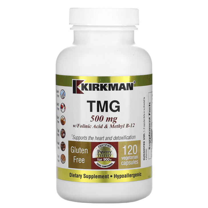 TMG (Trimethylglycine) 500 mg w/Folinic Acid & B12 Capsules - Hypo 120 capsules