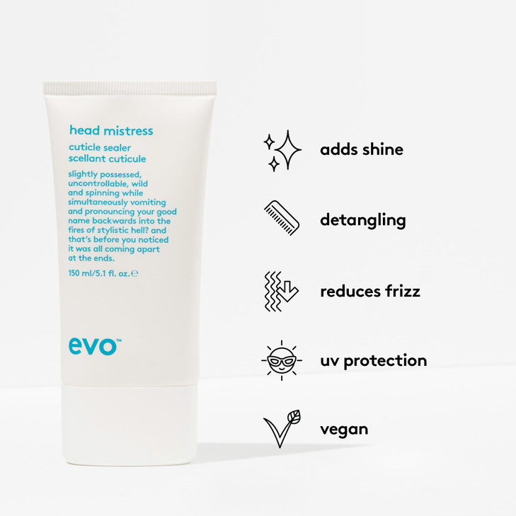 EVO Head Mistress Multi-Purpose Hair Styling Cream for All Hair Types - Anti Frizz, Blow-Dry Heat Protectant - 5.07 fl oz