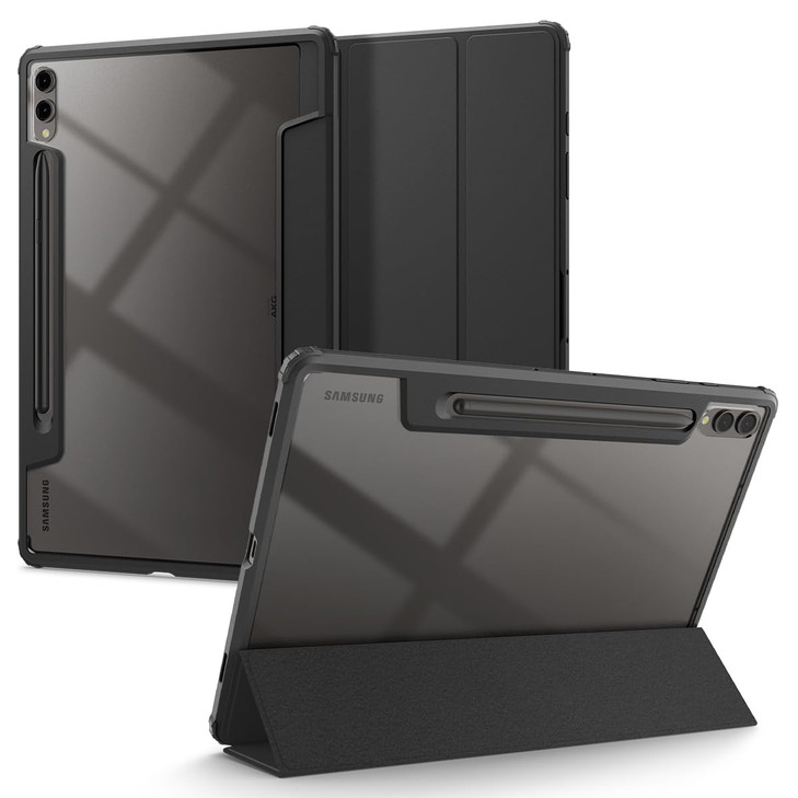 Spigen for Galaxy Tab S10 Plus Case (2024), Galaxy Tab S9 Plus Case (2023), Ultra Hybrid Pro Protective Tri-Fold Cover with Transparent Back and S Pe