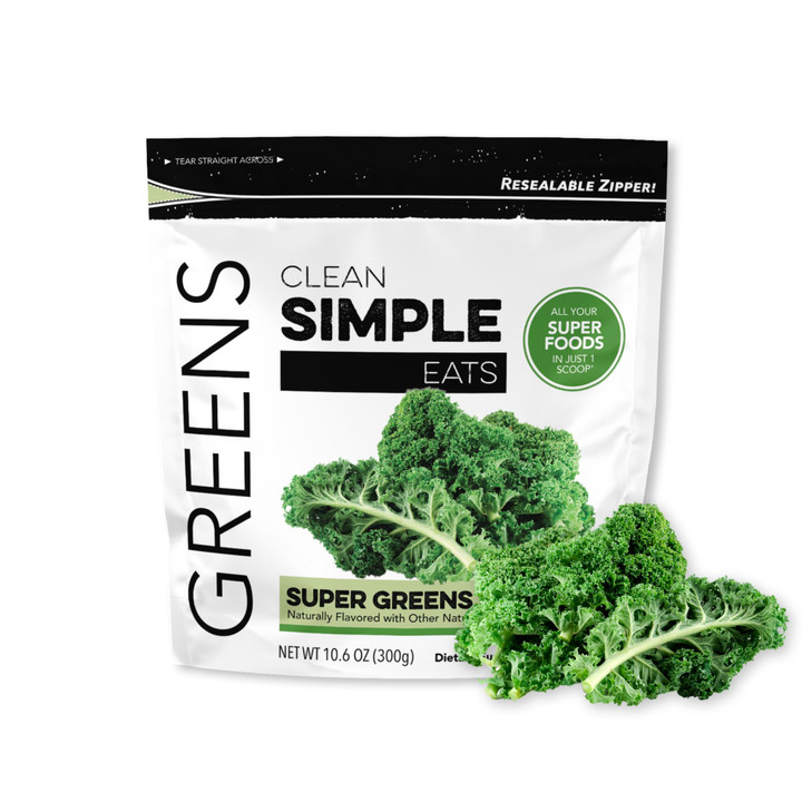 Clean Simple Eats Super Greens Powder, Naturally Flavored Greens Powder with Chlorella, Spirulina, Superfoods & Prebiotic Fiber, No Artificial Ingred