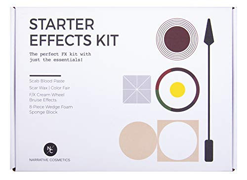 Narrative Cosmetics Starter Effects Kit, 6-Color Bruise Wheel, Scar Wax, and Scab Blood Paste, Professional SFX Makeup Set With Applicators