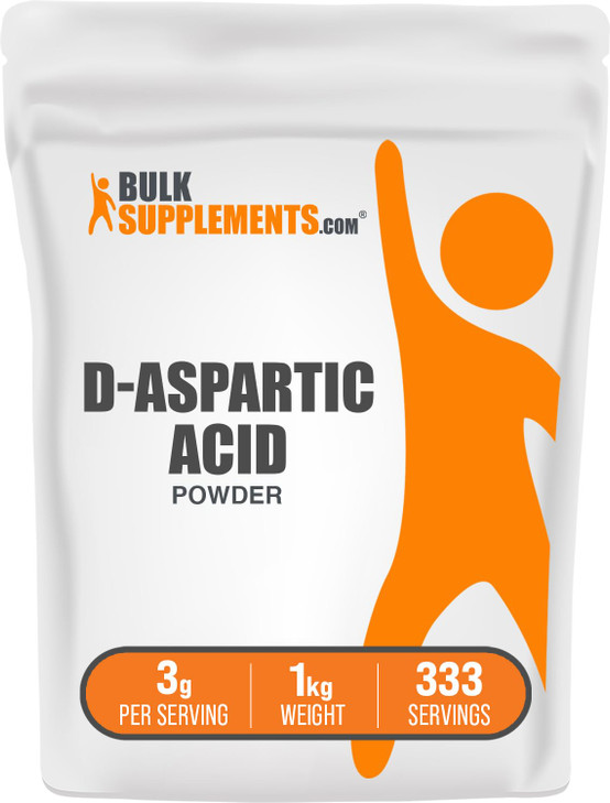 BulkSupplements.com D-Aspartic Acid Powder - D-Aspartic Acid Supplement for Men, Unflavored Amino Acid - Pure & Gluten Free, 3g per Serving, 1kg (2.2