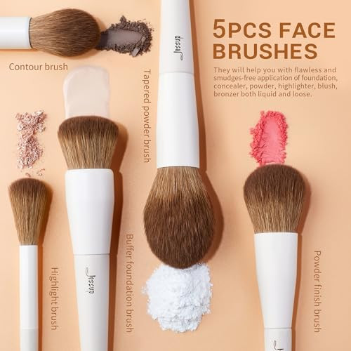 Jessup Makeup Brushes 14Pcs Makeup Brush Set Premium Synthetic Powder Foundation Contour Blush Concealer Eye Shadow Blending Liner Make Up Brush Kit