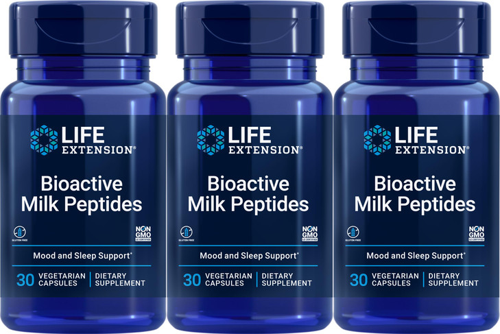 Life Extension Bioactive Milk Peptides, 30 Vegetarian Capsules (Pack of 3)