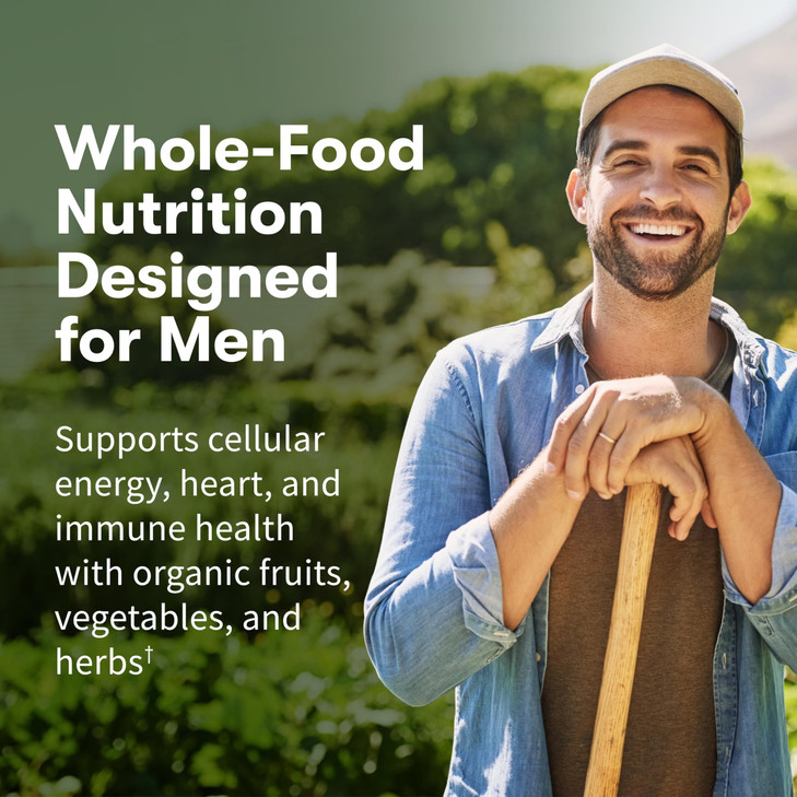 Garden of Life Once Daily Whole Food Multivitamin for Men, Organic Mens Vitamins & Minerals, Vitamin C, Zinc, Vegan, for Health & Well-Being, 60 Tabl