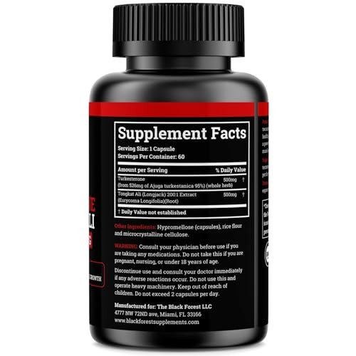 Black Forest Turkesterone Tongkat Ali Supplement 1000mg per Serving (Max Purity 95%) Turkesterone Supplement for Men (Tongkat Ali for Men Longjack 20