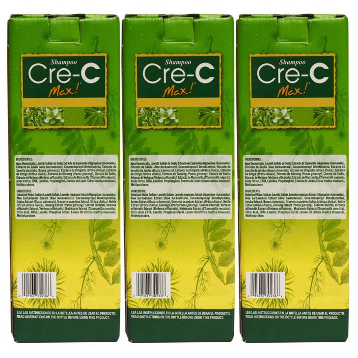3 Bottles of Shampoo Cre-c Max for Hair Growth w/ Ppc50 - As Seen on Tv