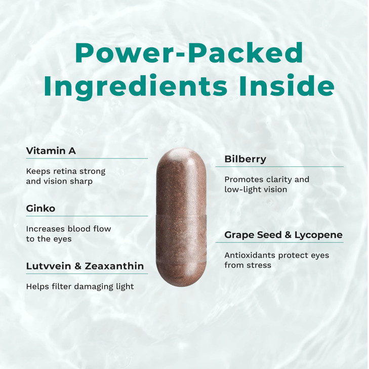 Visibili-T - Vitamin Supplement for Eye Health & Vision Support - Carrot Root, Chromium, Bilberry, Ginkgo Biloba, Grape Seed Extract, Lycopene, Vitam