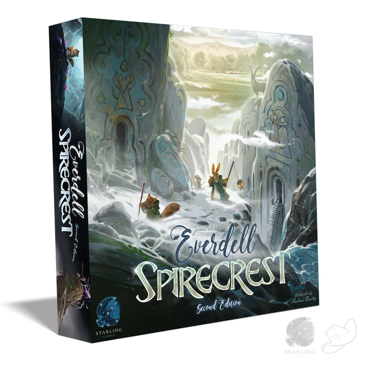 Everdell Spirecrest 2nd Edition Expansion  Strategy Board Game with Big Critters, Discovery Cards, Weather & Mounts  Ages 10+, 14 Players