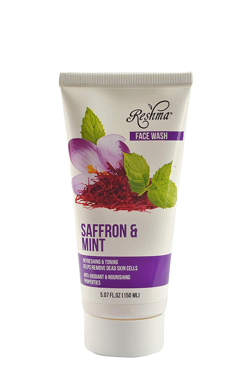 Reshma Beauty Saffron & Mint Face Wash Cleanser for All Skin Types Dull Skin Glowing Skin Deep Cleansing Cleanser for Refreshing, Illuminatung, & Rej