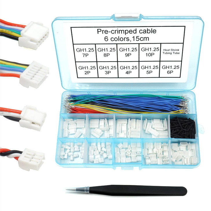 elechawk GH1.25 Connectors and Pre-Crimped Silicone Cables Compatible with JST GH 1.25mm for Pixhawk 6C 6X Pixhawk 4 15cm Wires