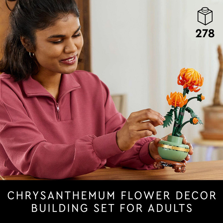 LEGO Botanicals Chrysanthemum Building Set for Adults Ages 18+ - Artificial Flower for Dinner Table Centerpieces & Decoration - Gift for Birthdays -