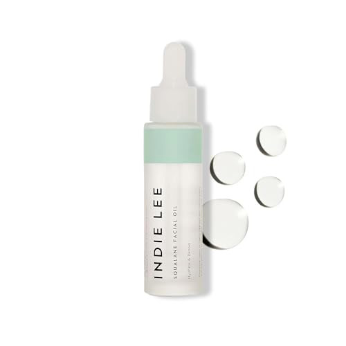 Indie Lee 100% Squalane Oil - Daily Face Oil & Hydrating Moisturizer for Dry Skin, Fine Lines and Wrinkles - Even Skin Tone, Brighten & Improve Textu