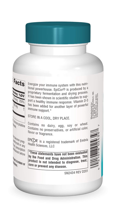Source Naturals Wellness EpiCor with Vitamin D-3 for Heightened Immune Defense* - 120 Capsules