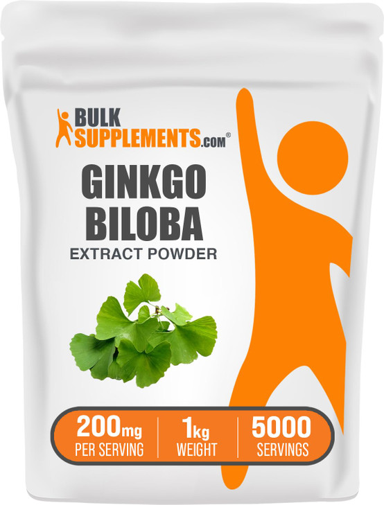 BulkSupplements.com Ginkgo Biloba Extract Powder - from Ginkgo Biloba Leaf, Antioxidant Source, Herbal Supplement - Gluten Free, 200mg per Serving, 1
