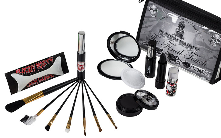 Gothic Style Final Touch Makeup Kit By Bloody Mary - Professional Quality Dark Goth Look Cosmetic Supplies Set - Black Mascara, Nail Polish, Eyeshado