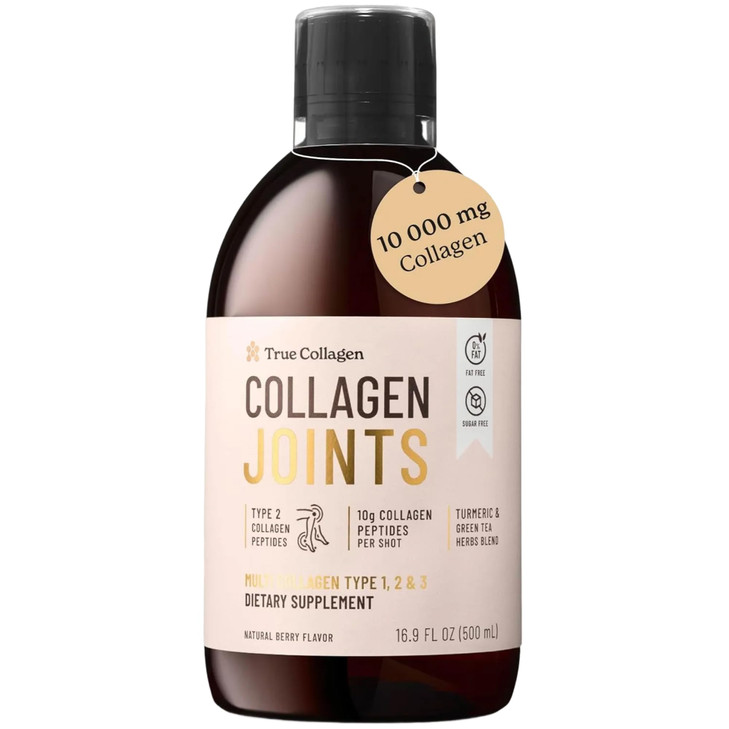 True Collagen Joints | 10,000 mg Hydrolyzed Collagen Liquid Supplement - 500 ml, 20 Day Supply | Glucosamine, MSM and Chondroitin for Healthy Joints