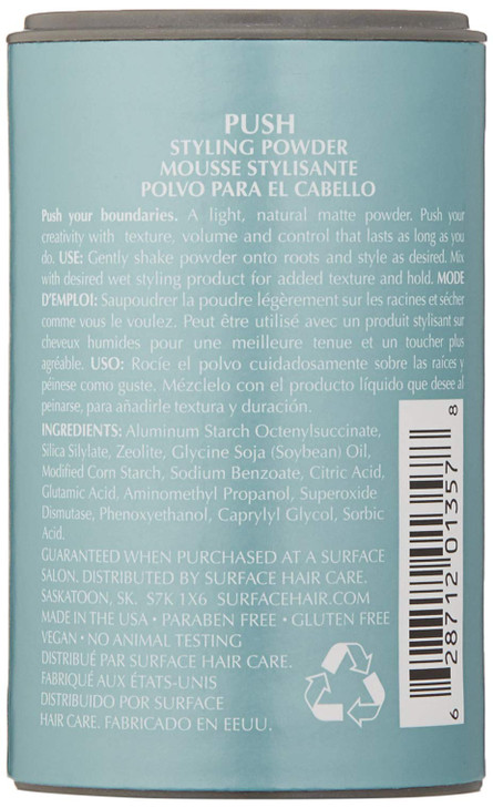 SURFACE Hair Push Styling Powder - Lift Roots, Add Texture With A Natural Matte Finish, 0.35 Oz.