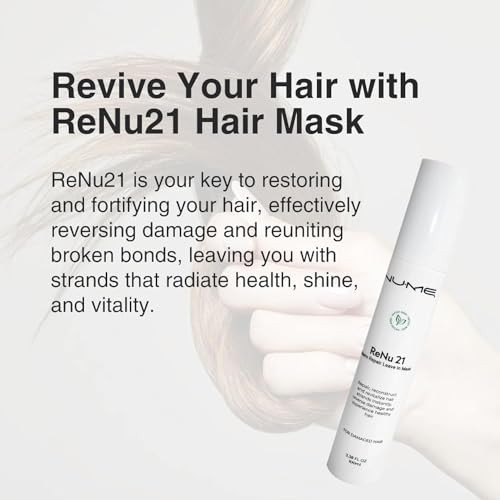 NuMe ReNu21 Nano Repair Leave-In Mask, 1.69 Fl Oz - Vegan, Formaldehyde-Free Hair Treatment for Dry, Damaged Hair and Split Ends  Hydrating and Smoo