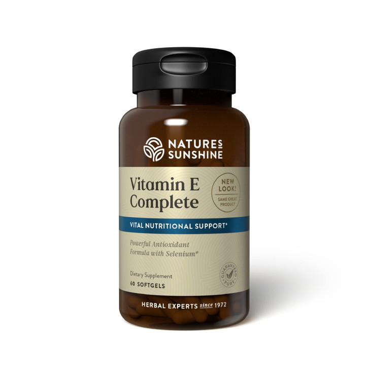 Nature's Sunshine Vitamin E Complete w/ Selenium, 60 Softgels |Powerful Antioxidant Supplement with Selenium and all Eight Molecules in the Vitamin E