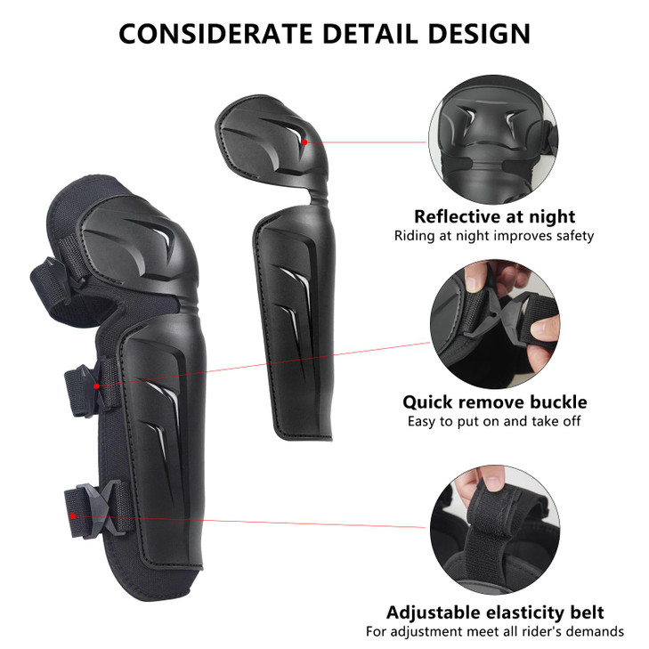 AIDY-PRO Motocross Knee Pads Motorcycle Knee Guards for Men, Adjustable Motocross Knee and Shin Guards, Crashproof Motorcycle Leg Armor Protection Di