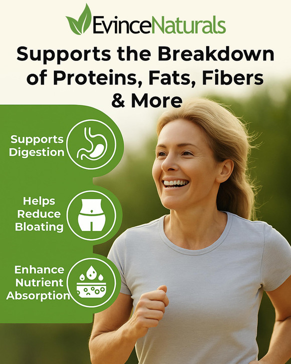 DigestPlus Digestive Enzymes - Plant-Based Enzymes for Digestion Support, Helps Reduce Bloating & Gas - Pure Enzyme Formula for Nutrient Absorption -