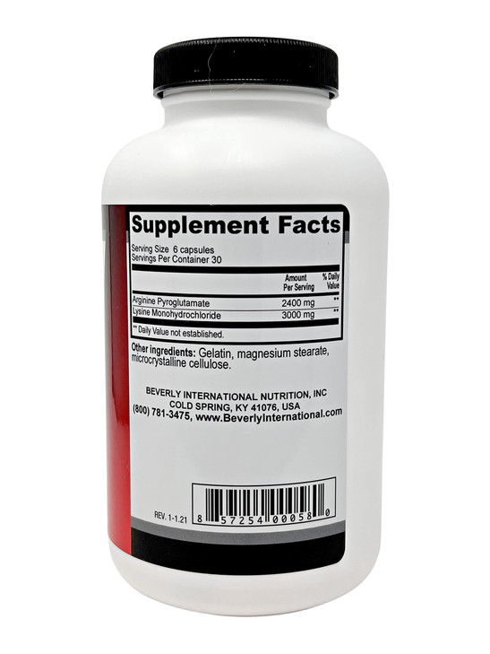 Beverly International GH Factor, 180 Capsules. Raise Levels by Up to 8-Fold. Clinically Dosed Arginine + Lysine Supplement. P.M. Growth Promoter for