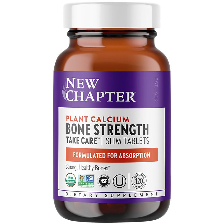 New Chapter Calcium Supplement – Bone Strength Organic Plant Calcium with Vitamin K2 + D3 + Magnesium, Vegetarian, Gluten Free - 120 count (40 day