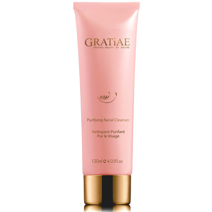 Gratiae Organics Purifying Exfoliating Facial Cleanser, exfoliating face scrub & face wash with witch hazel, jojoba oil, hydrating, non-drying skin c
