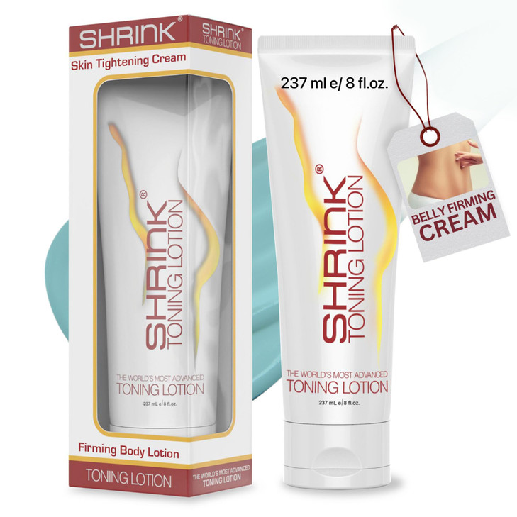 Shrink Toning Lotion - Heat Activated Cellulite Cream and Firming Body Lotion for Women and Men - Body Cream for Stomach, Tummy, and Body - with Caff