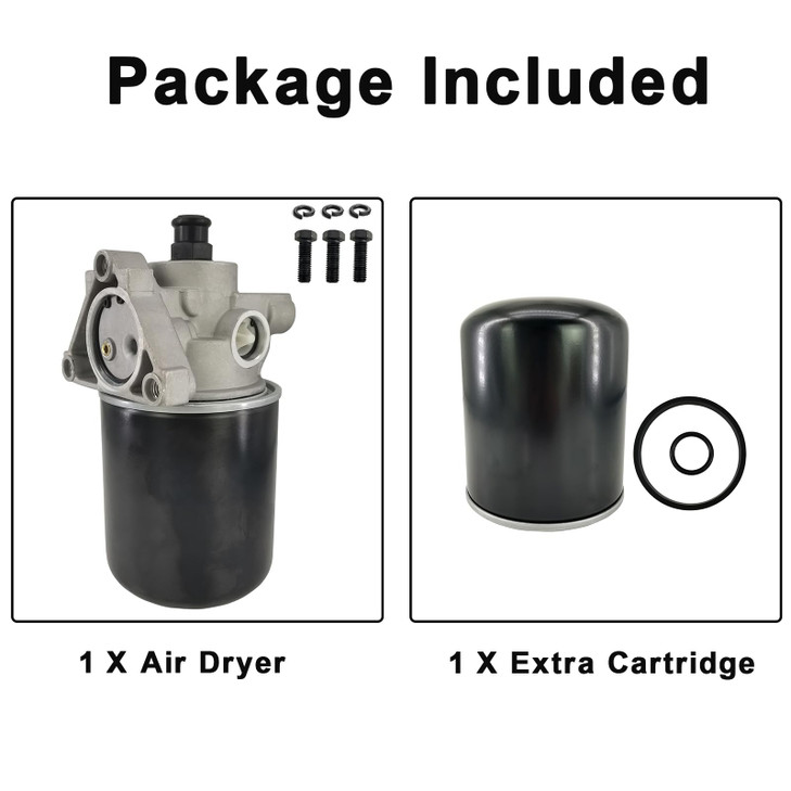 ZUVELLO 065612 Air Dryer 12V Assembly with Valve Kit Fit for Volvo Freightliner Kenworth Peterbilt International Western Star Trucks
