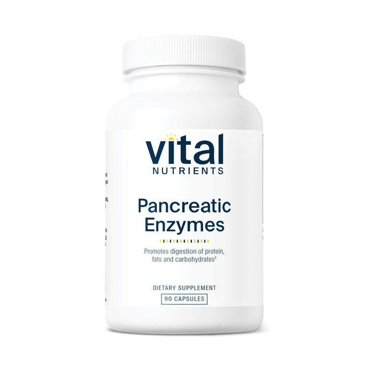 Vital Nutrients Pancreatic Enzymes 1000mg (Full Strength) - Pancreatin Digestion Supplement with Protease, Amylase & Lipase - Digestive Enzymes - Glu