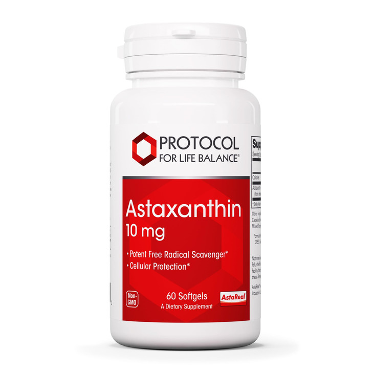 Protocol Astaxanthin 10mg Softgels - Supports Cellular Health* - Carotenoid Astaxanthin Supplements - Non-GMO & Dairy Free - 60 Softgels