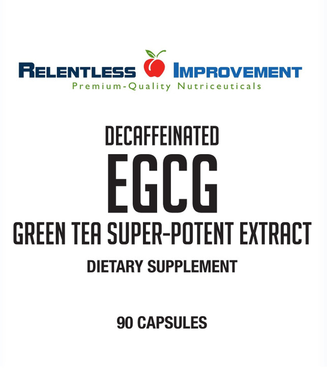 Relentless Improvement EGCG Green Tea Extract 90 Capsules 670mg Extract Per Capsule Standardized to High Potency 98%+Polyphenols 60% EgCG Very Low Ca