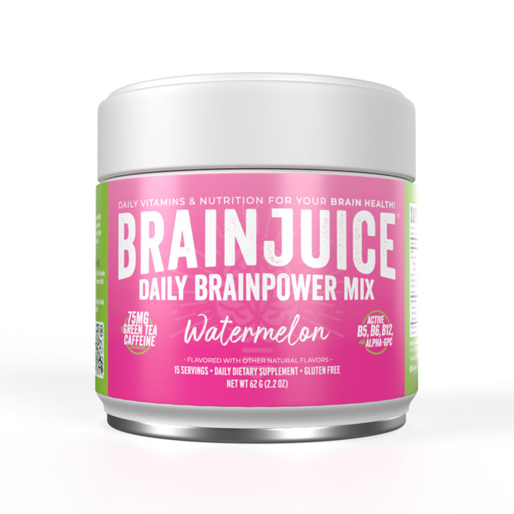 BrainJuice Nootropics Brain Support Supplement, Gluten Free Powder for Energy and Focus, Drink Mix with L Theanine, Alpha GPC, Vitamin B, Organic Gre