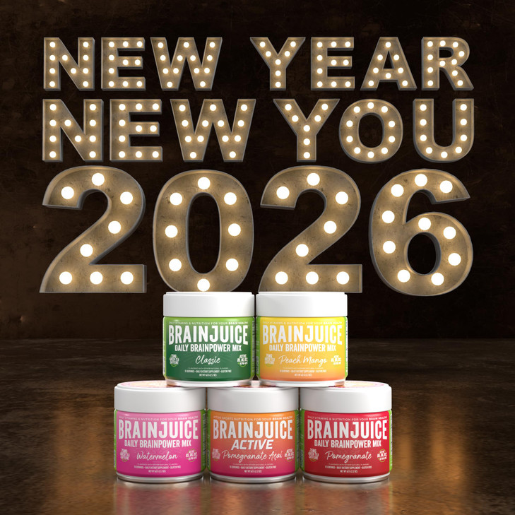 BrainJuice Nootropics Brain Support Supplement, Gluten Free Powder for Energy and Focus, Drink Mix with L Theanine, Alpha GPC, Vitamin B, Organic Gre