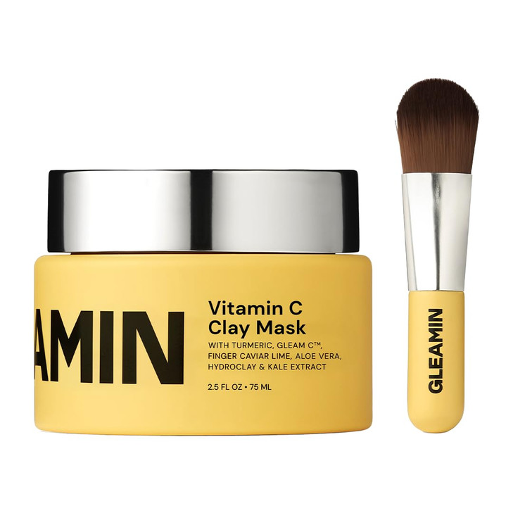 Gleamin Vitamin C Clay Mask for Dark Spots, Turmeric Clay Face Mask Skin Care, Deeply Cleanses & Refines Pores, Brightens Uneven Tone and Helps Impro