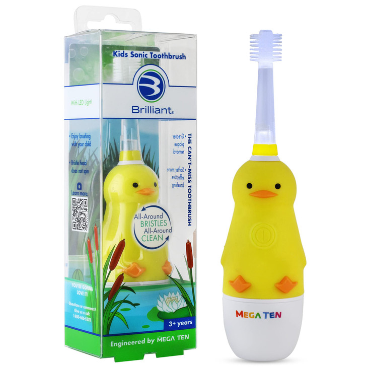 Brilliant Kids Sonic Toothbrush Characters  Kids Electric Toothbrush with Flashing Lights and Fine Bristles - Fun Brushing for Parent and Child, Age