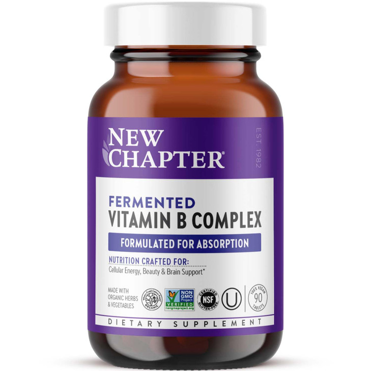 New Chapter Vitamin B Complex, Fermented Vitamin B Complex, USDA Organic, ONE Daily for Cellular Energy + Brain + Beauty, 100% Vegan, Gluten-Free - 9