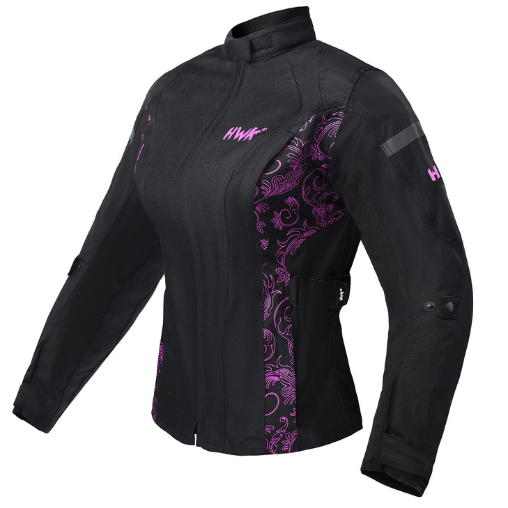 HWK Adventure/Touring Motorcycle Jacket for Women, Women's Motorcycle Jacket with CE Armor for Enduro Motorbike Riding, Water Resistant Textile Biker