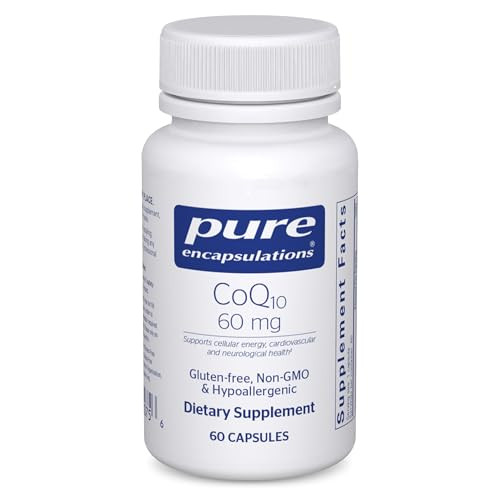 Pure Encapsulations CoQ10 60 mg | Coenzyme Q10 Supplement for Energy, Antioxidants, Brain and Cellular Health, Cognition, and Cardiovascular Support*