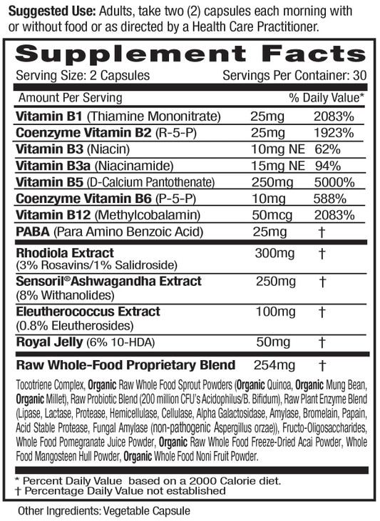 EMERALD LABS Adrenal Health - Stress Relief, Energy Support & Restorative Sleep with Sensoril Ashwagandha, B Vitamins, Rhodiola & More* - Gluten-Free