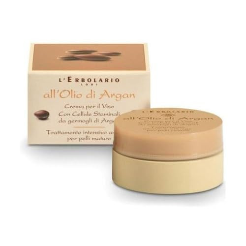 L'Erbolario Argan Oil Face Cream With Stem Cells From Argan Sprouts - Intensive Treatment For Mature Skin - Protects Skin's Firmness - Long Lasting,