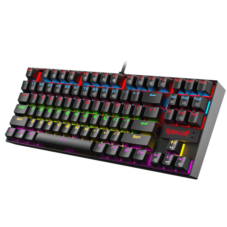 Redragon K552 Mechanical Gaming Keyboard, 87-Key Compact, LED Gaming Keyboard with Red Switches, Anti-Ghosting, Metal Frame for PC Gaming & Typing, B