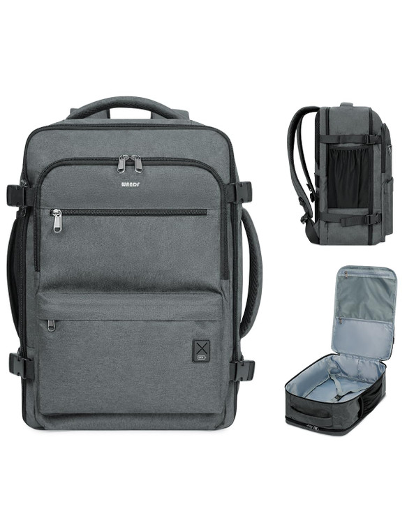 WANDF Travel Backpack For Spirit Airlines Personal Item Bag 18x14x8 with Wet Pocket, 17 Inch Laptop Backpack for Men Women?Grey?