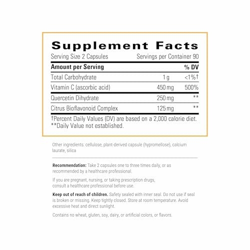 Integrative Therapeutics Vitamin C with Quercetin - Vitamin C Supplement for Immune Support*- Supports Antioxidant Activity* - Vegan, Gluten-Free & D