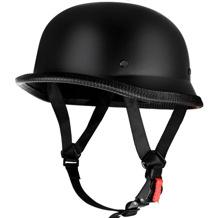 Motorcycle Helmet German Style Half Helmet Skull Cap Adult Men Women Half Shell Helmet, DOT Approved Retro Half Face Helmet for Cruiser Scooter Chopp