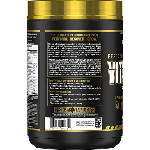 ALLMAX VITASTACK - 30 Multi-Packs - Convenient Multivitamin, Mineral & Nutrient Tablets - 30 Servings