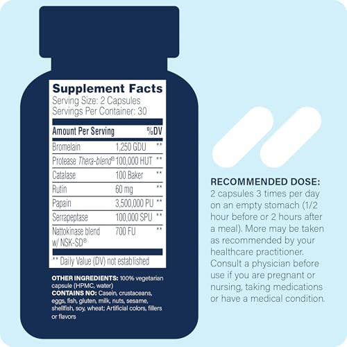 Enzyme Science Myomend, 60 Capsules  Muscle & Joint Support  Formulated with Bromelain and Rutin  Enzyme Health Supplement  Vegan and Kosher