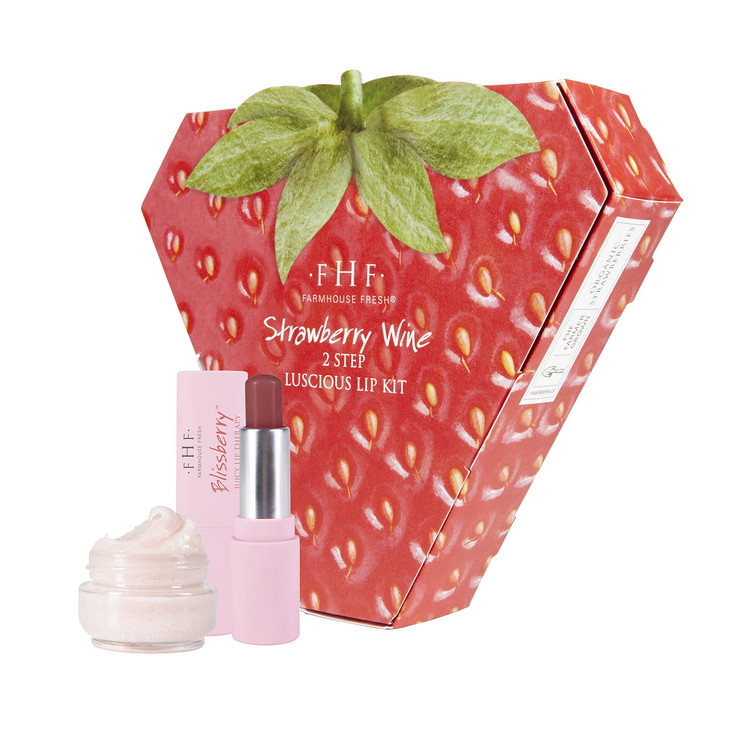 FarmHouse Fresh Strawberry Wine 2-Step Polish & Treat Lip Kit, 4.4 oz.